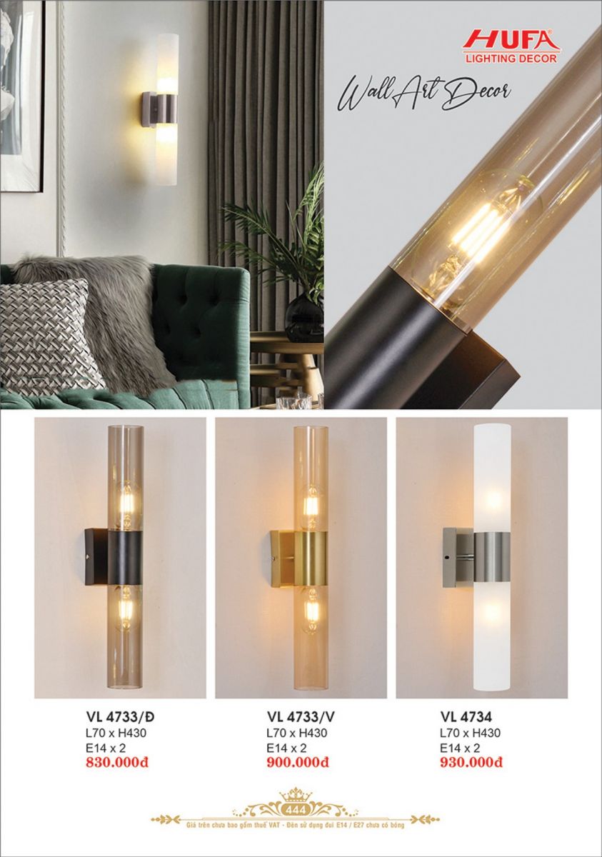 Đèn vách Led Hufa VL 4733, VL 4734