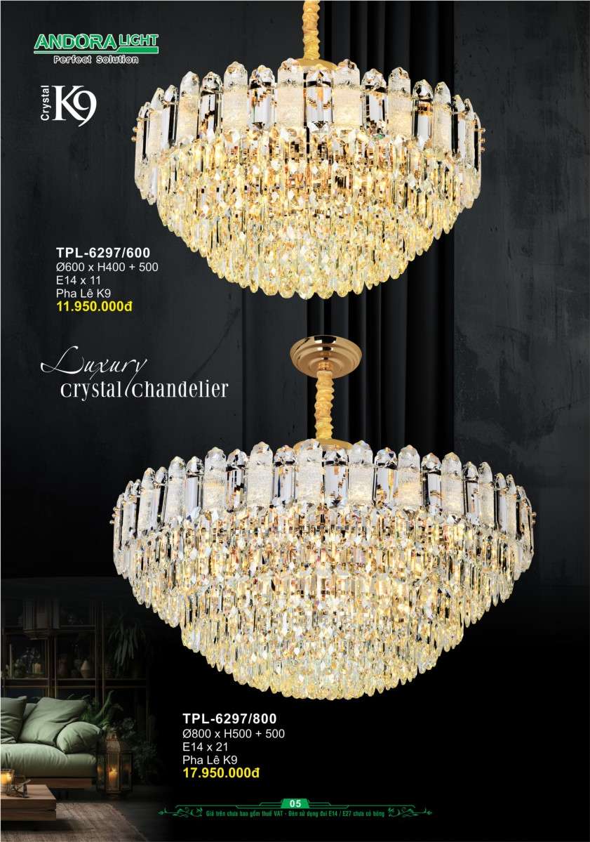 Đèn chùm Andora Light TPL-6297/600, TPL-6297/800