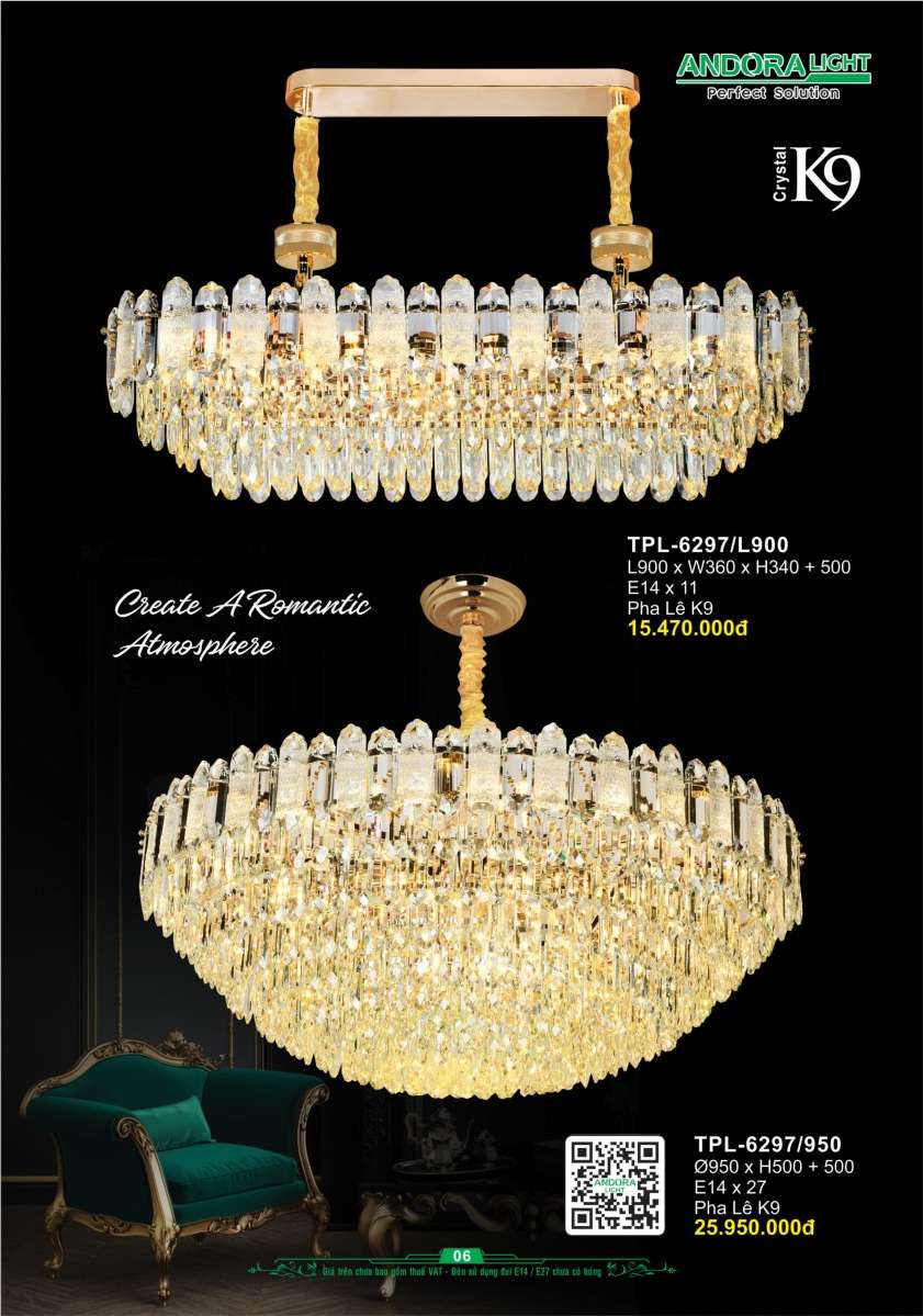 Đèn chùm Andora Light TPL-6297/L900, TPL-6297/950