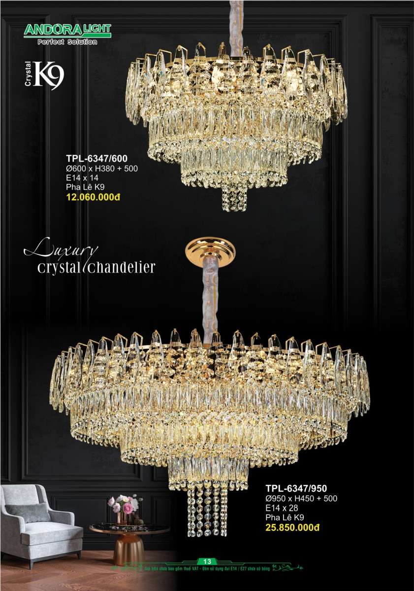 Đèn chùm Andora Light TPL-6347/600, TPL-6347/950