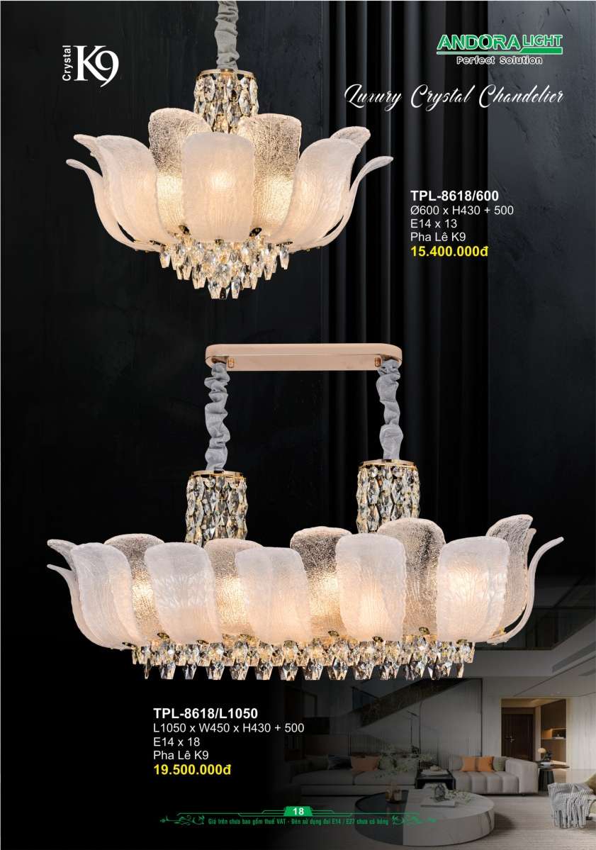 Đèn chùm Andora Light TPL-8618/600, TPL-8618/L1050