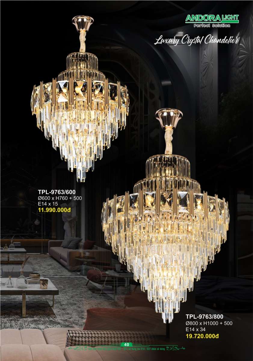 Đèn chùm Andora Light TPL-9763/600, TPL-9763/800
