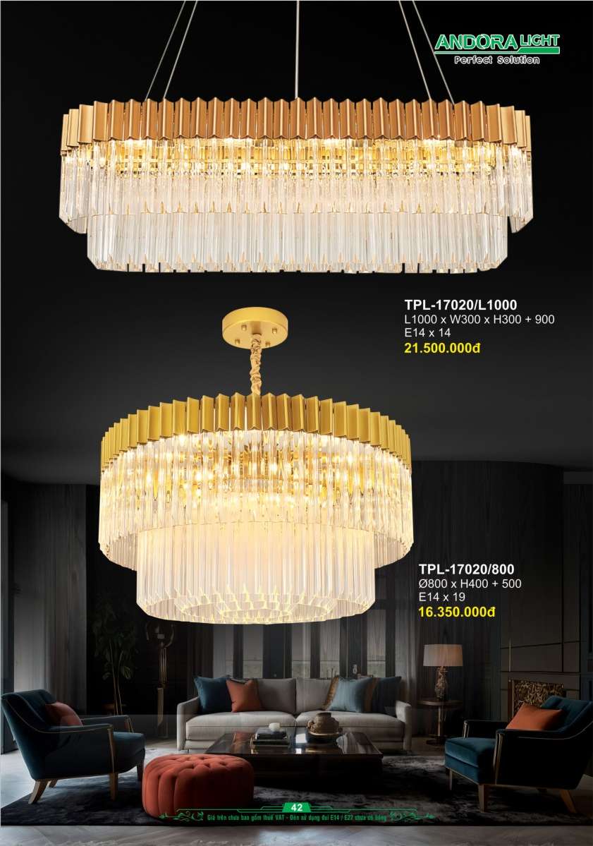 Đèn chùm Andora Light TPL-17020/L1000, TPL-17020/800
