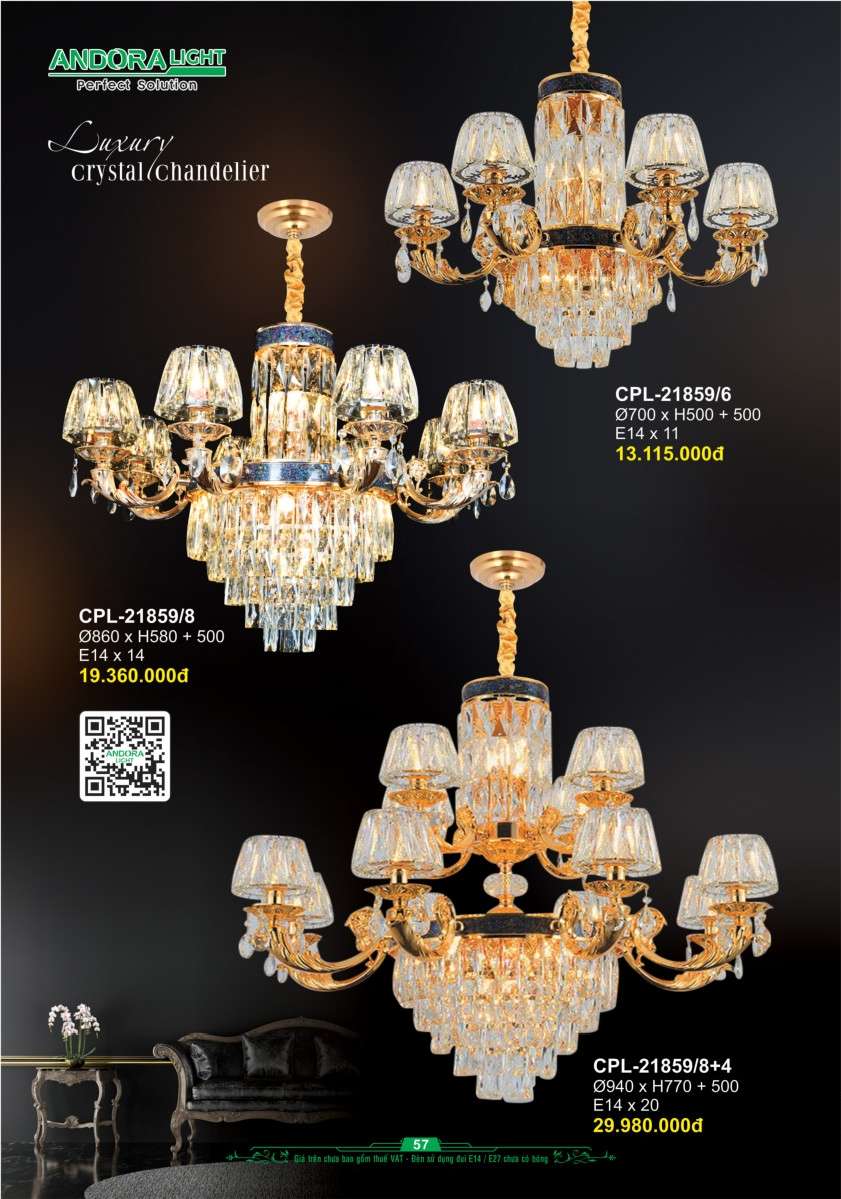Đèn chùm Andora Light CPL-21859/6, CPL-21859/8, CPL-21859/8+4