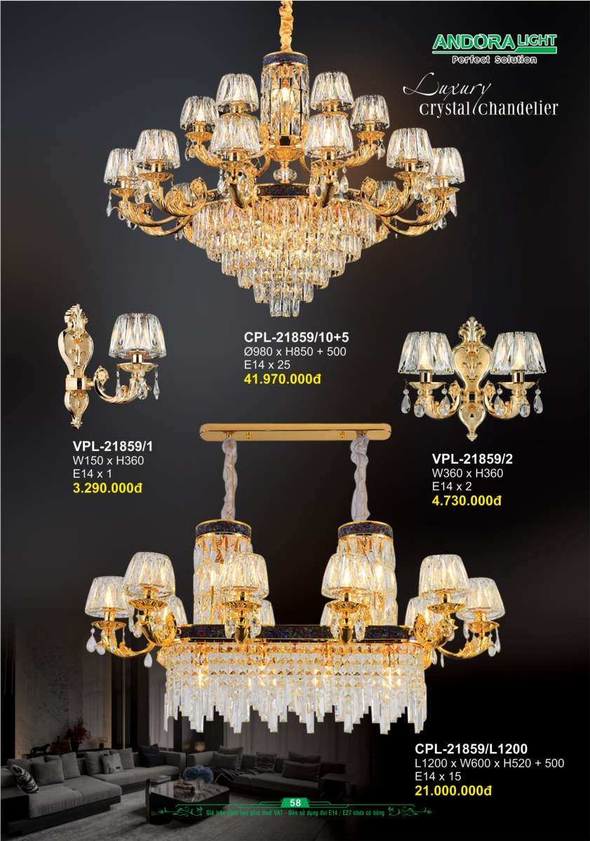 Đèn chùm Andora Light CPL-21859/10+5, CPL-21859/L1200, VPL-21859/1, VPL-21859/2
