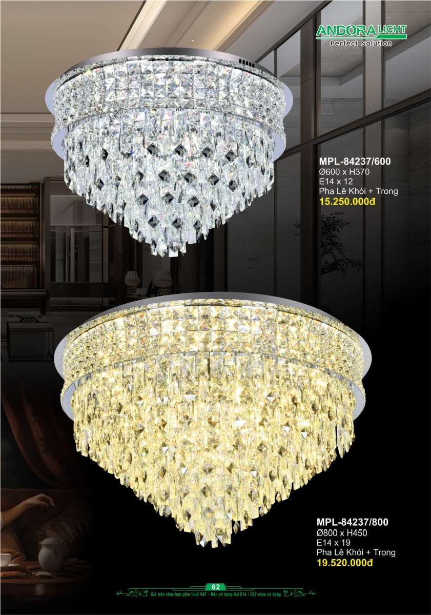 Đèn mâm pha lê Andora Light MPL-84237/600, MPL-84237/800
