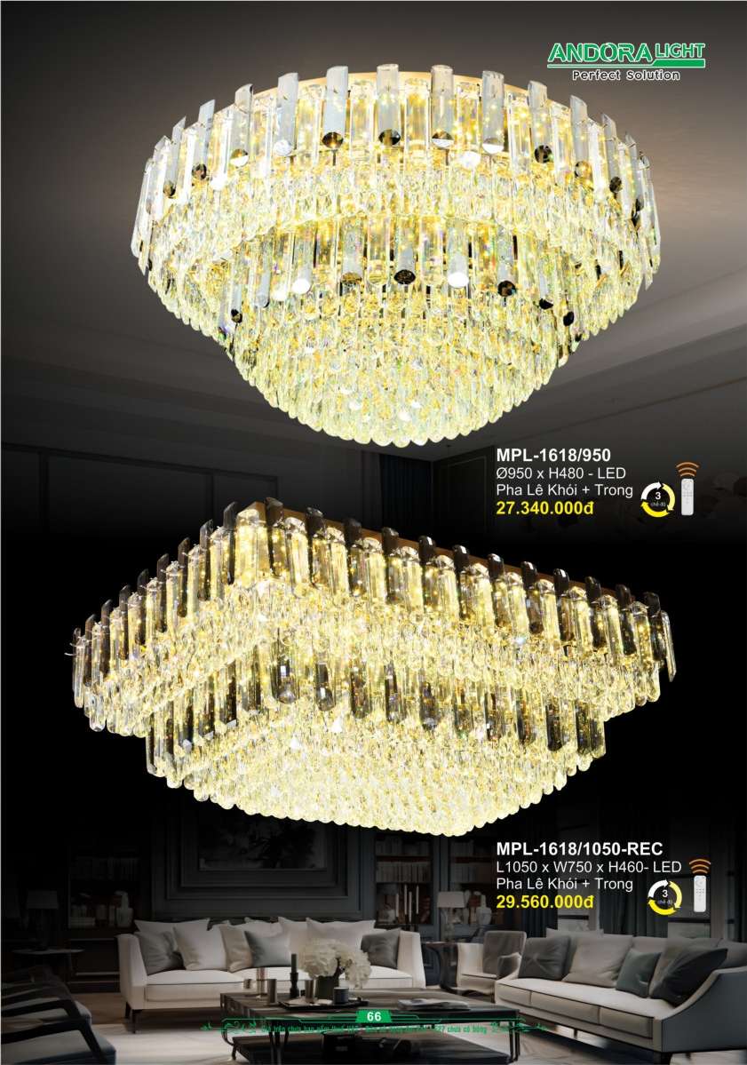 Đèn mâm pha lê Andora Light MPL-1618/950, MPL-1618/1050-REC