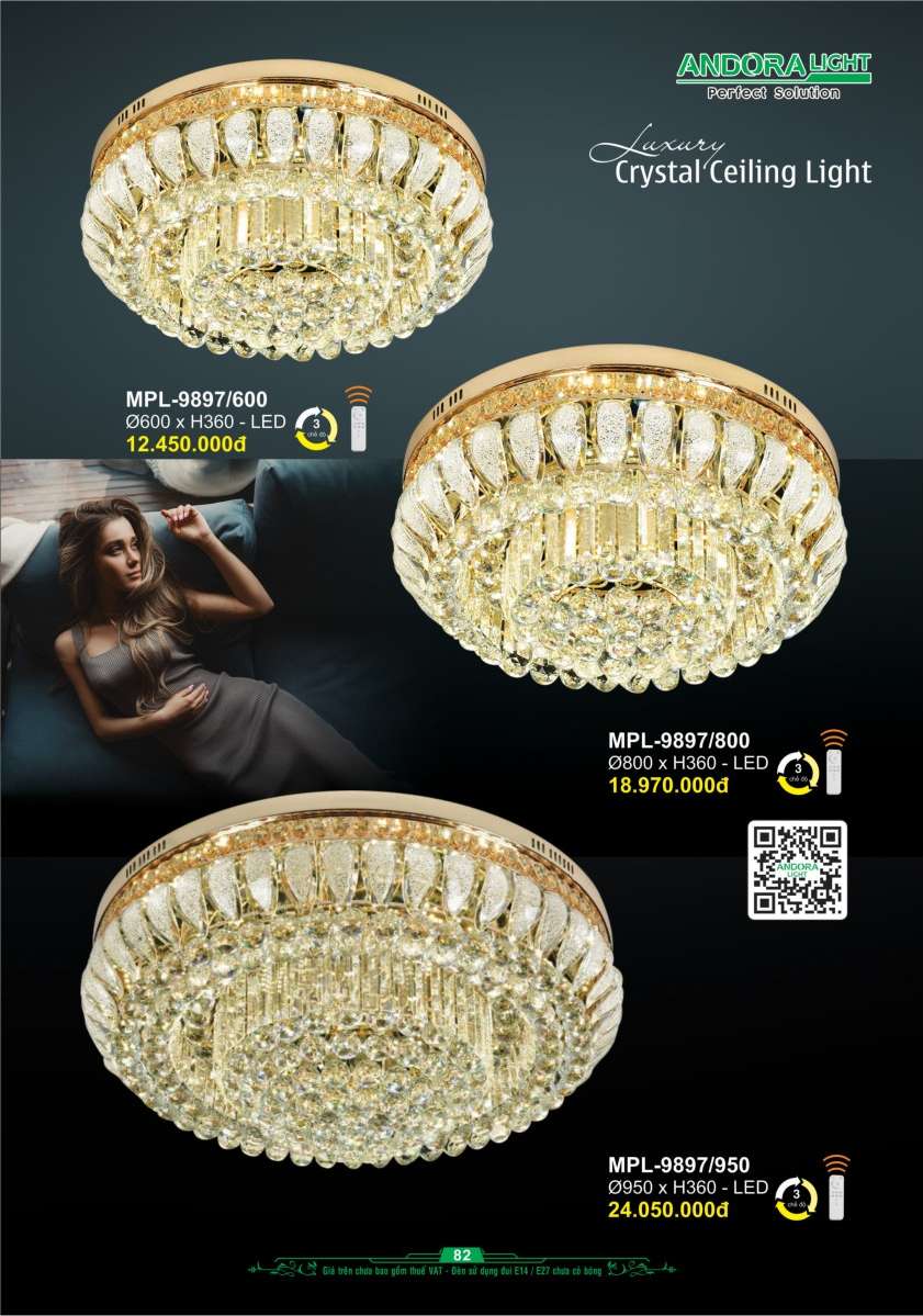 Đèn mâm pha lê Andora Light MPL-9897/600, MPL-9897/800, MPL-9897/950