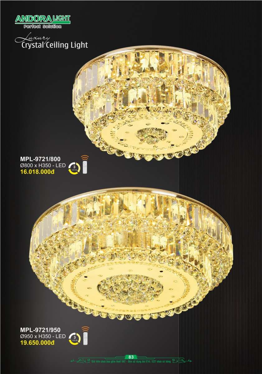 Đèn mâm pha lê Andora Light MPL-9721/800, MPL-9721/950