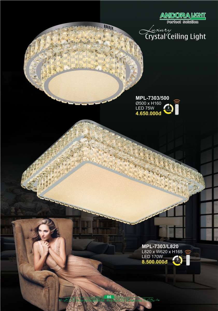 Đèn mâm pha lê Andora Light MPL-7303/500, MPL-7303/L820