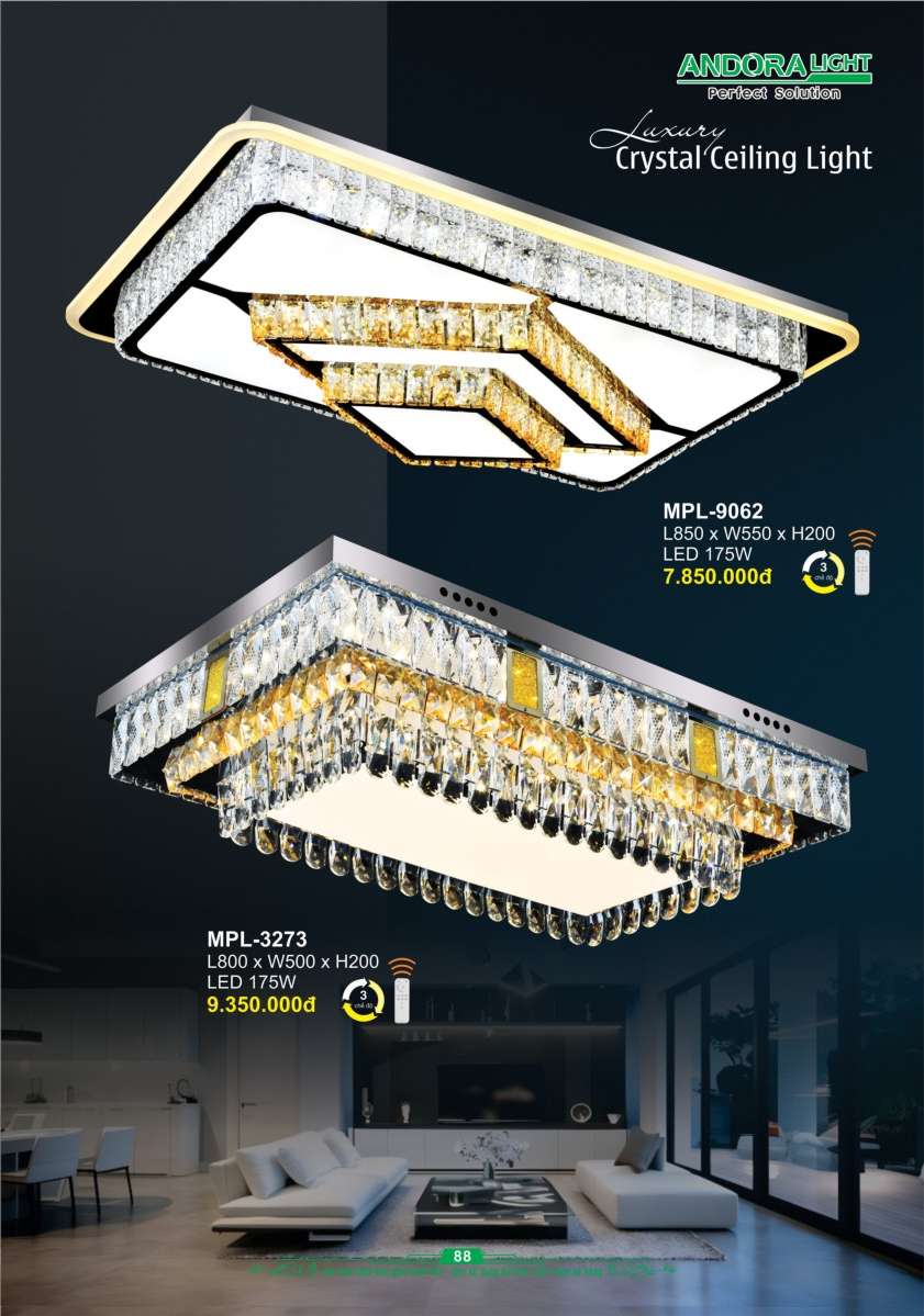 Đèn mâm pha lê Andora Light MPL-9062, MPL-3273