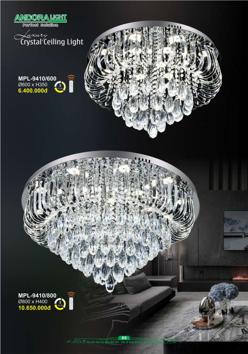 Đèn mâm pha lê Andora Light MPL-9410/600, MPL-9410/800