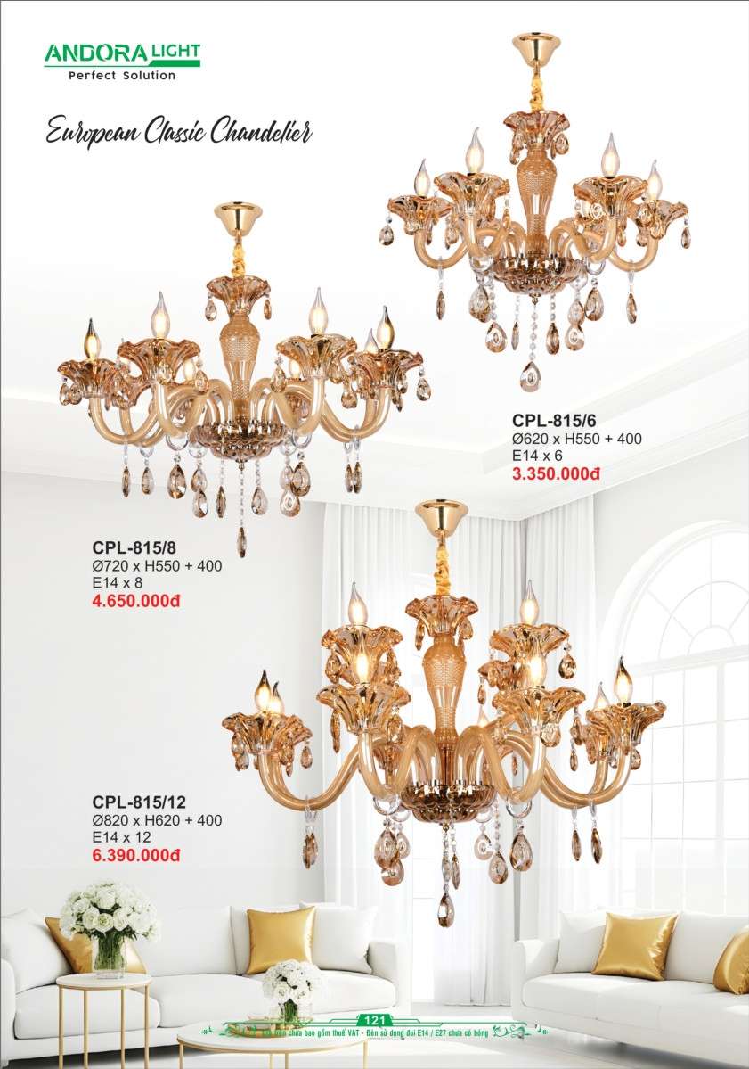 Đèn chùm Andora Light CPL-815/6, CPL-815/8, CPL-815/12