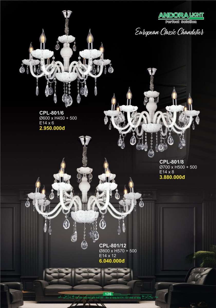 Đèn chùm Andora Light CPL-801/6, CPL-801/8, CPL-801/12