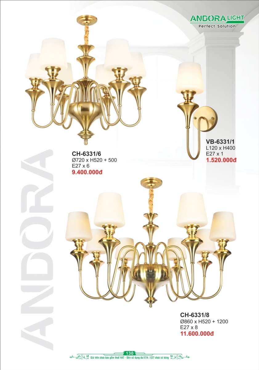 Đèn chùm Andora Light CH-6331/6, CH-6331/8, VB-6331/1