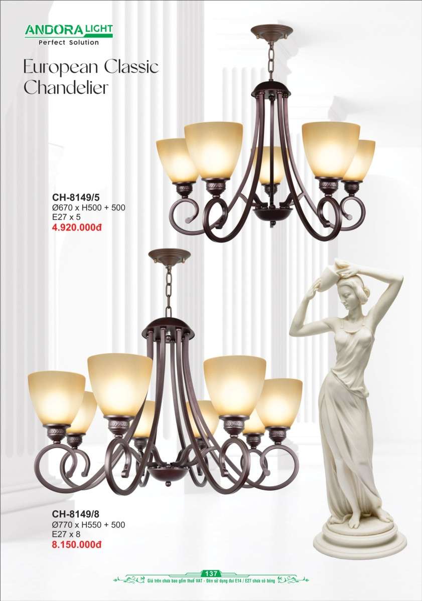 Đèn chùm Andora Light CH-8149/5, CH-8149/8