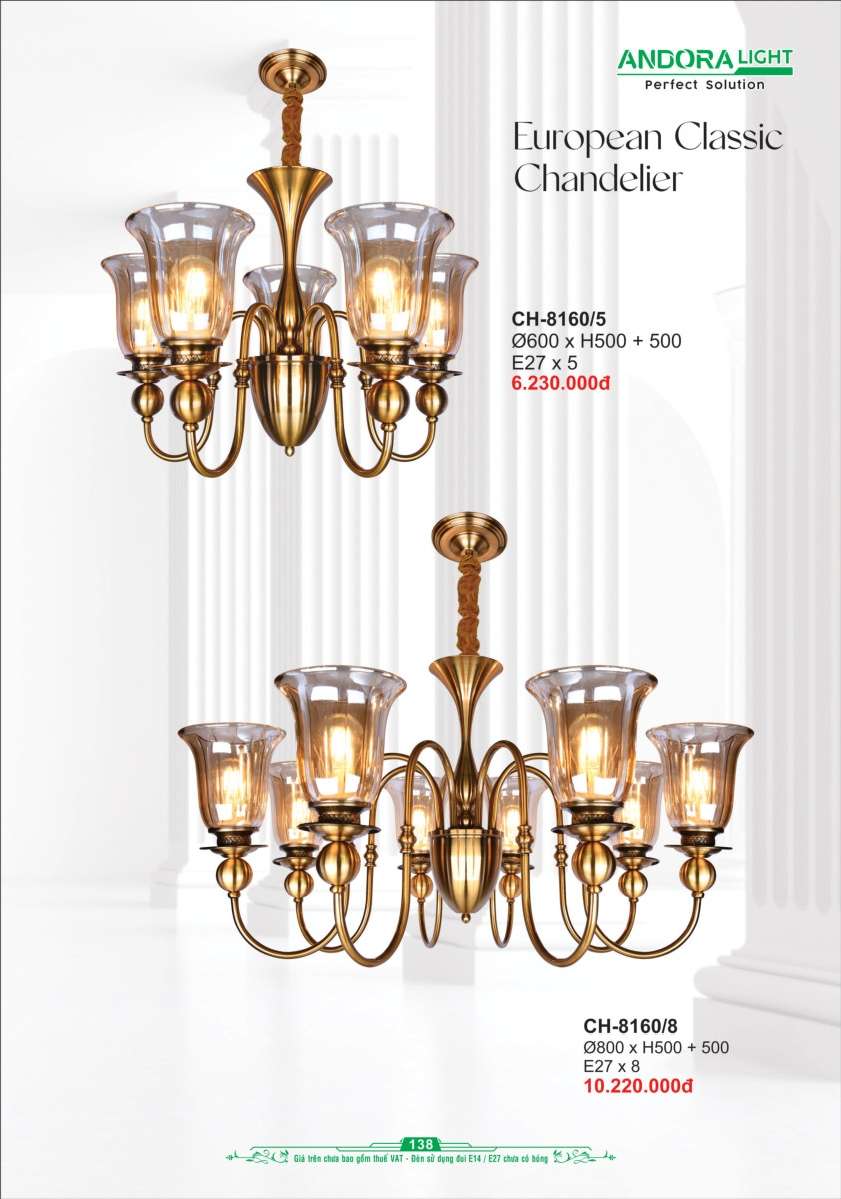 Đèn chùm Andora Light CH-8160/5, CH-8160/8