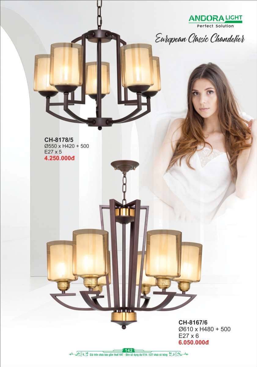 Đèn chùm Andora Light CH-8178/5, CH-8167/6