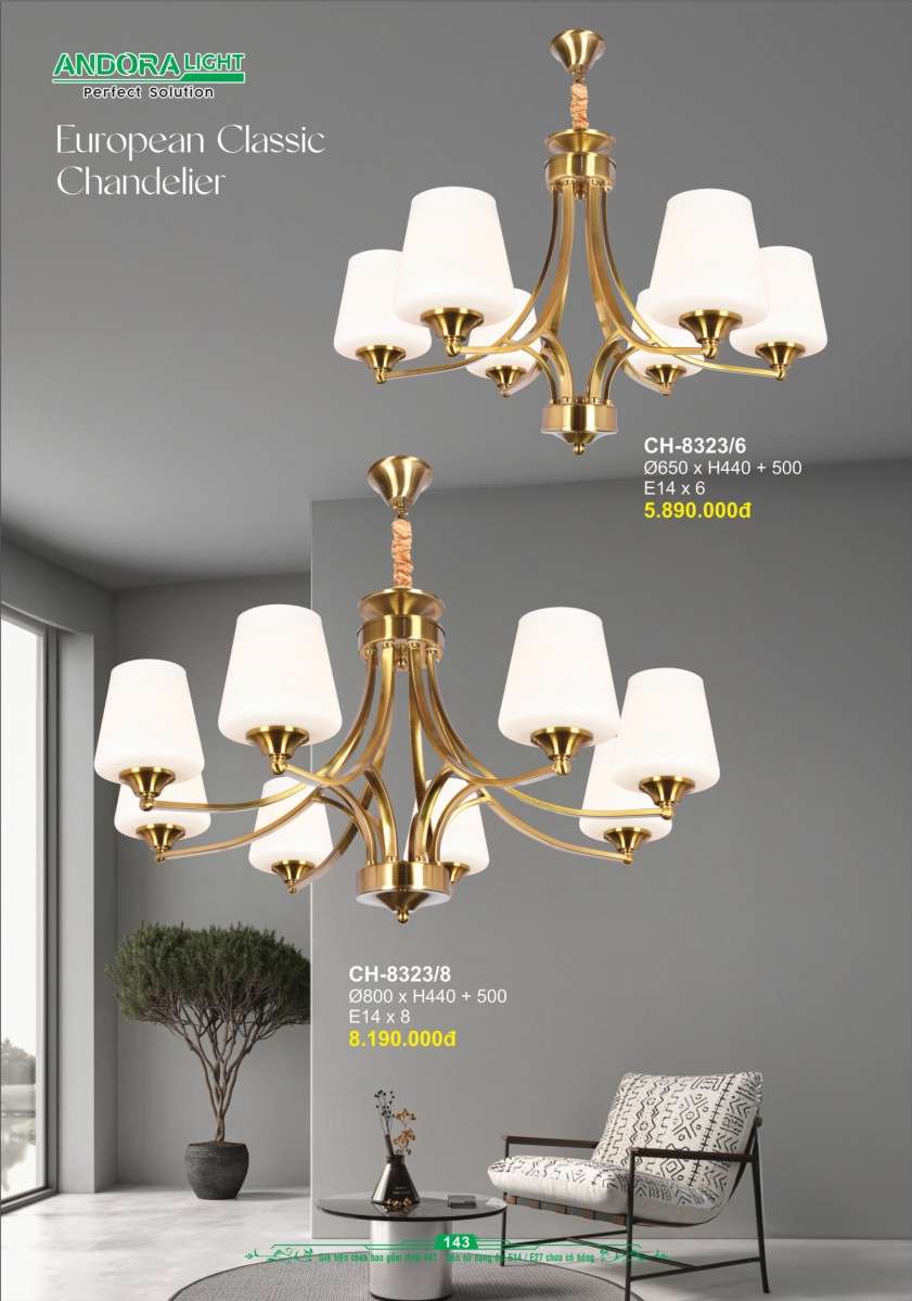 Đèn chùm Andora Light CH-8323/6, CH-8323/8