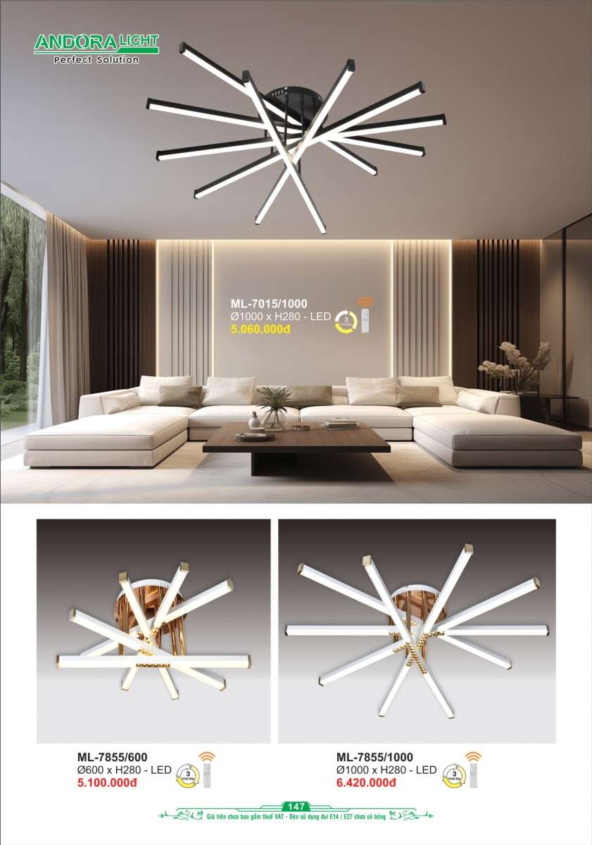 Đèn mâm Andora Light ML-7015/1000, ML-7855/600, ML-7855/1000