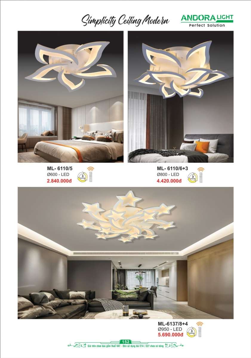 Đèn mâm Andora Light ML-6110/5, ML-6110/6+3, ML-6137/8+4