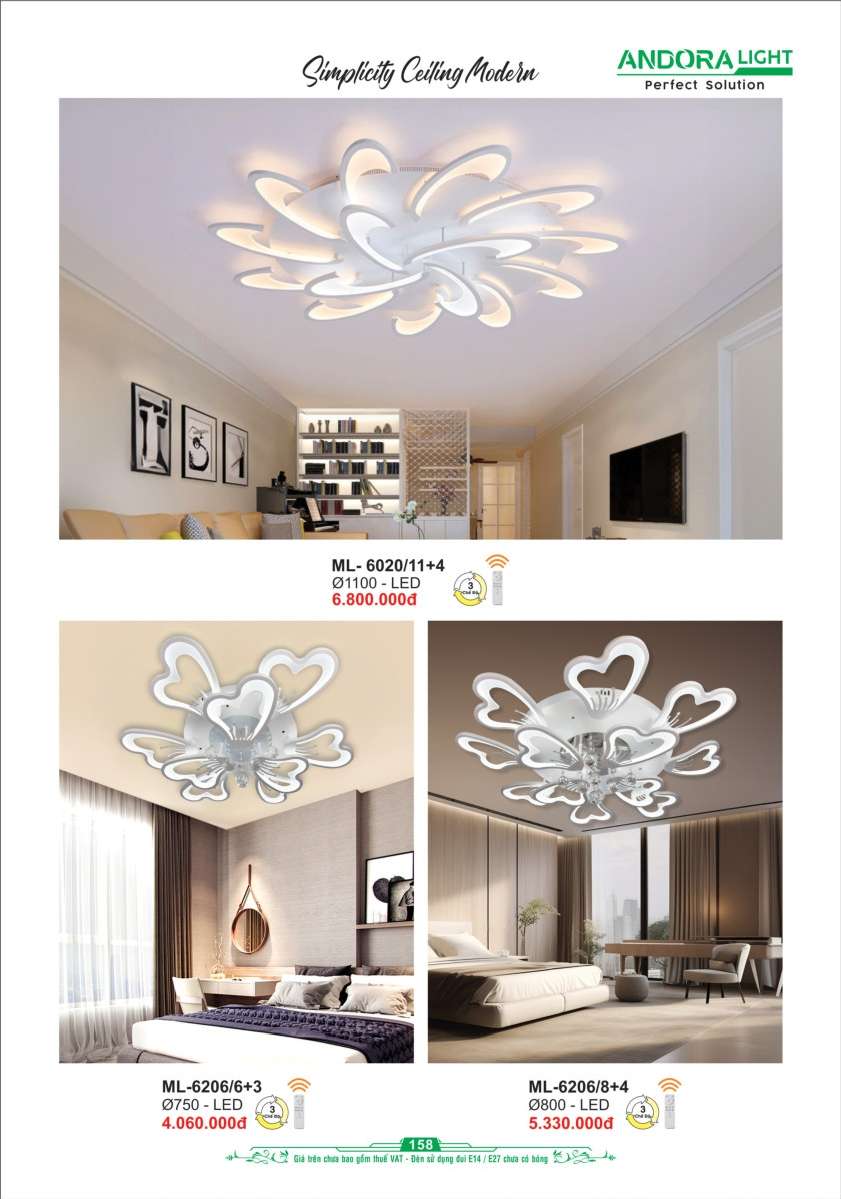 Đèn mâm Andora Light ML-6020/11+4, ML-6206/6+3, ML-6206/8+4
