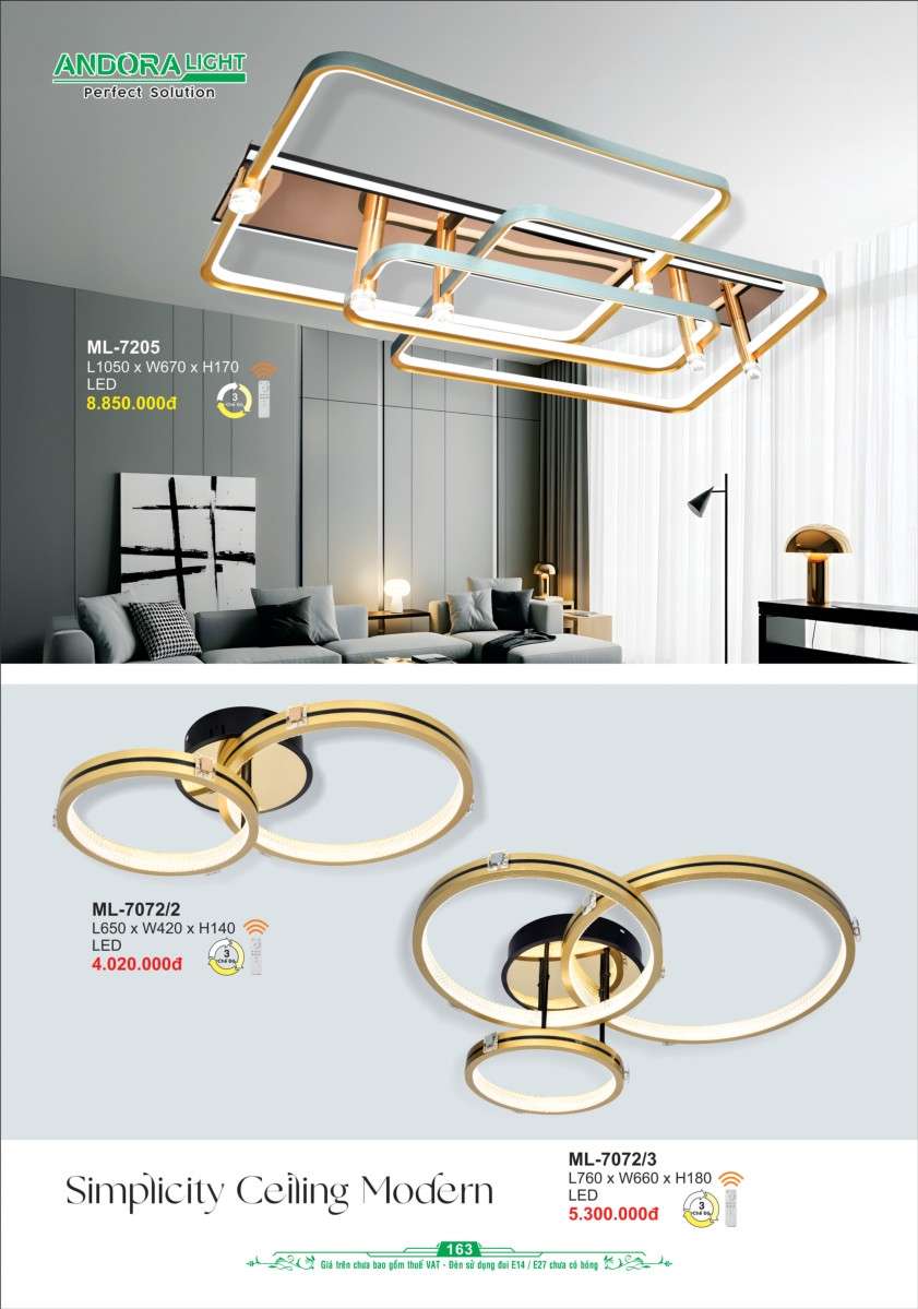 Đèn mâm Andora Light ML-7205, ML-7072/2, ML-7072/3