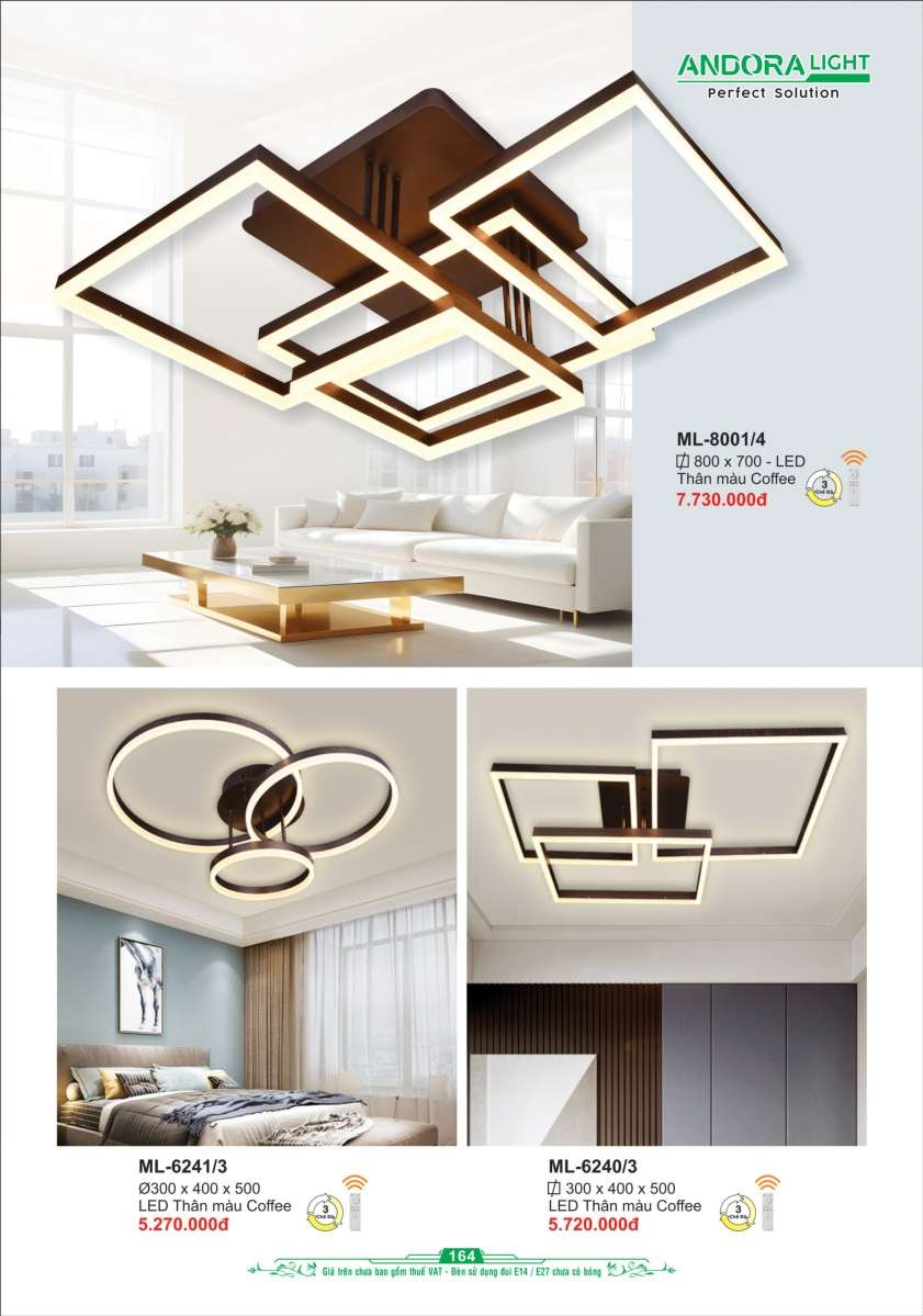 Đèn mâm Andora Light ML-8001/4, ML-6241/3, ML-6240/3