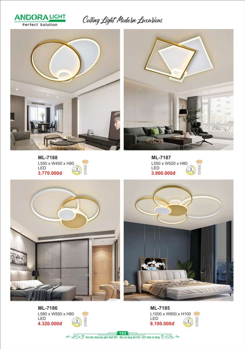 Đèn mâm Andora Light ML-7188, ML-7187, ML-7186, ML-7185