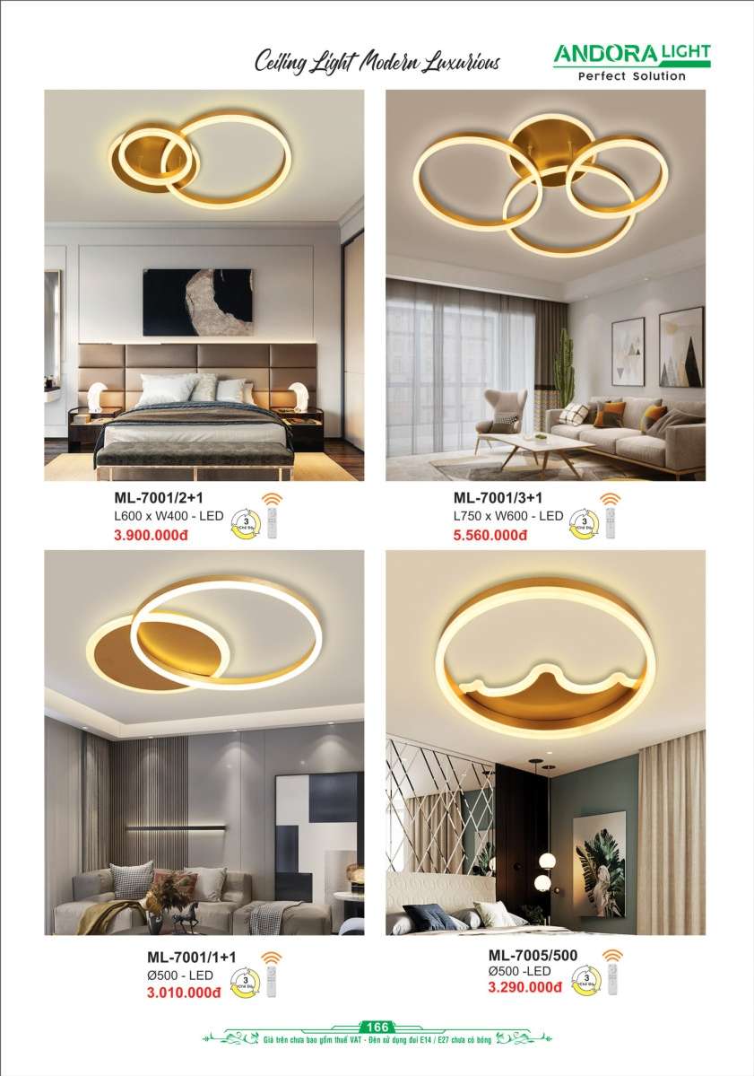 Đèn mâm Andora Light ML-7001/2+1, ML-7001/3+1, ML-7001/1+1, ML-7005/500