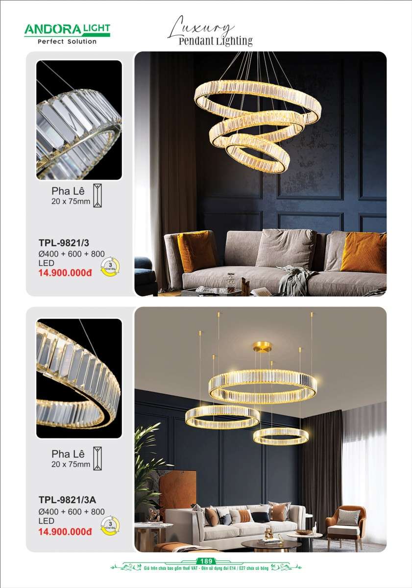 Đèn thả Andora Light TPL-9821/3, TPL-9821/3A