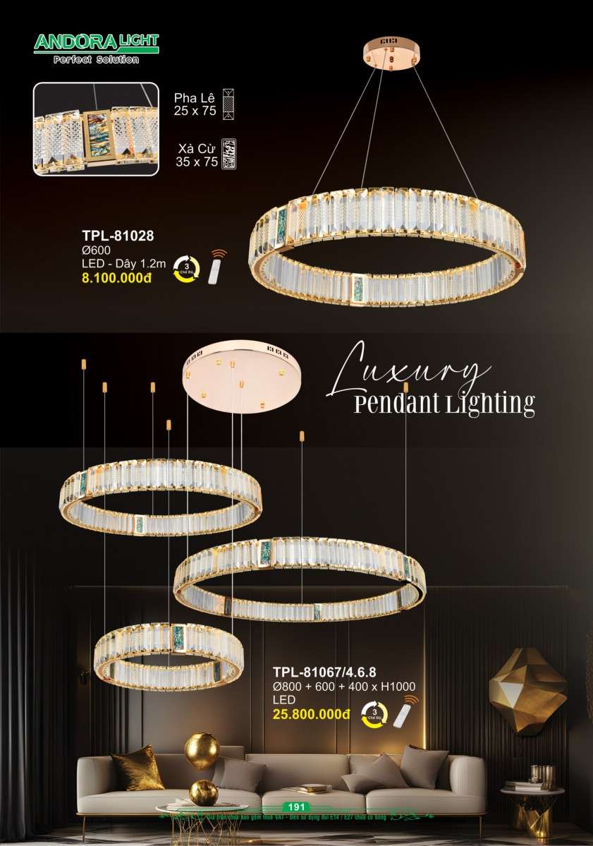 Đèn thả Andora Light TPL-81028, TPL-81067/4.6.8