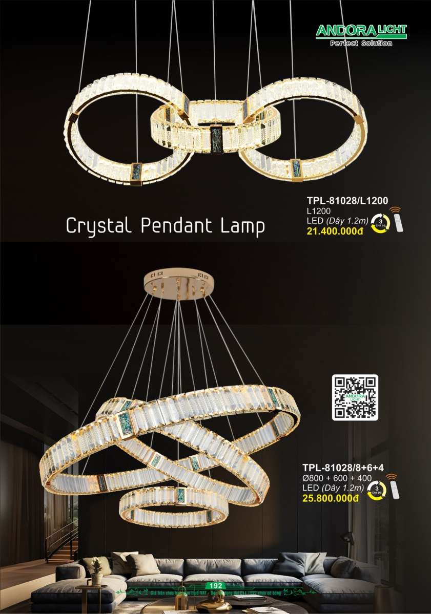 Đèn thả Andora Light TPL-81028/800+600+400, TPL-81028/L1200