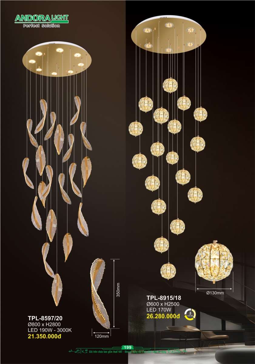 Đèn thả Andora Light TPL-8597/20, TPL-8915/18