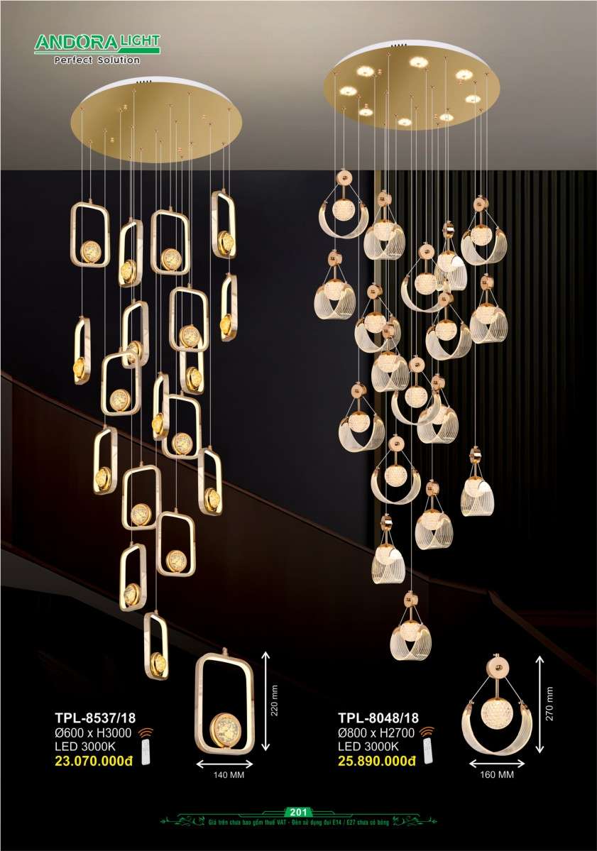Đèn thả Andora Light TPL-8537/18, TPL-8048/18