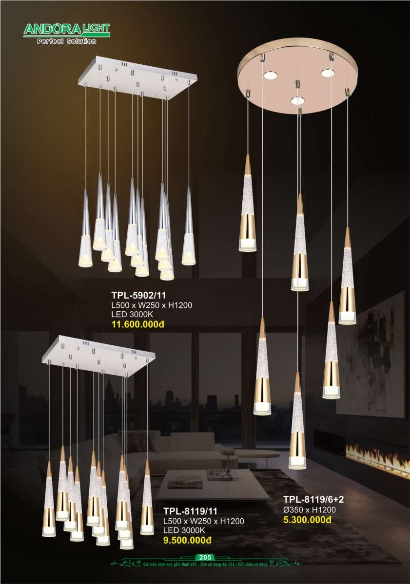 Đèn thả Andora Light TPL-5902/11, TPL-8119/11, TPL-8119/6+2