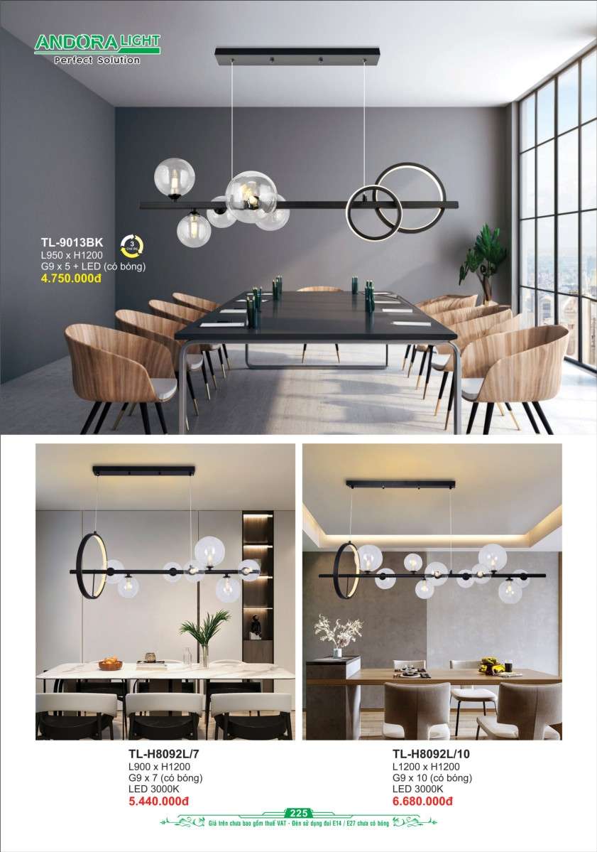 Đèn thả Andora Light TL-9013BK, TL-H8092L/7, TL-H8092L/10