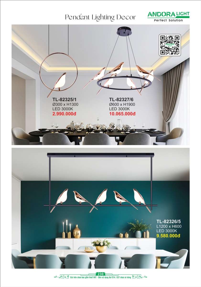 Đèn thả Andora Light TL-82325/1, TL-82327/6, TL-82326/5