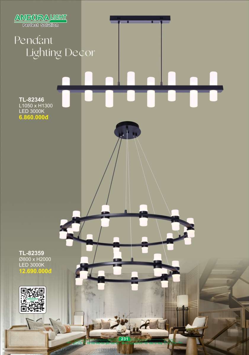 Đèn thả Andora Light TL-82346, TL-82359