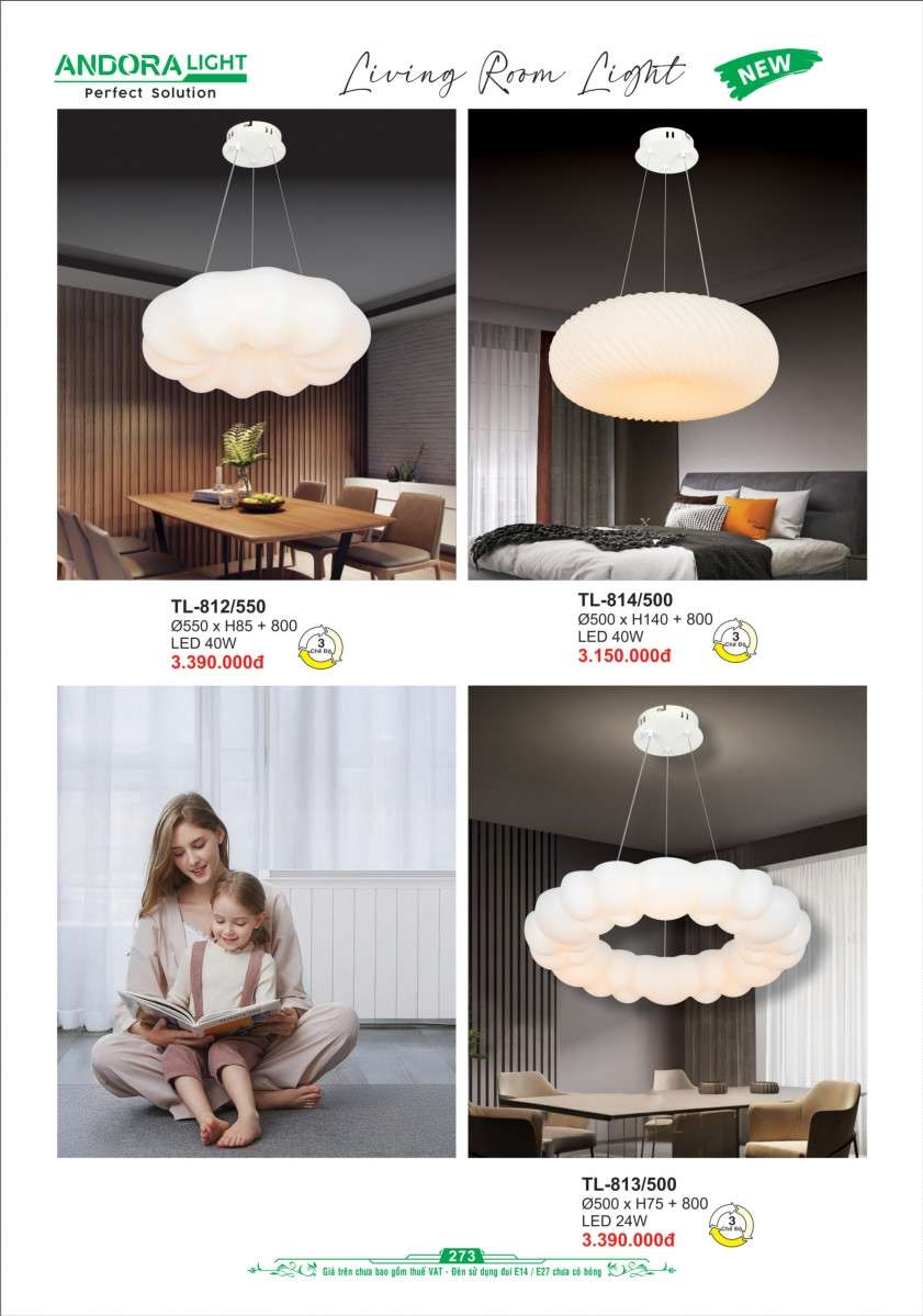 Đèn thả Andora Light TL-812/550, TL-814/500, TL-813/500