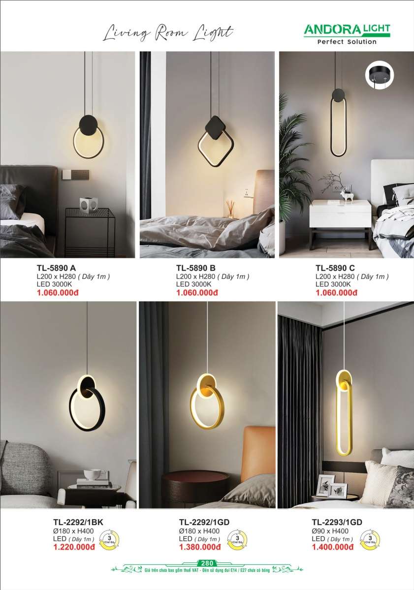 Đèn thả Andora Light TL-5890, TL-2292
