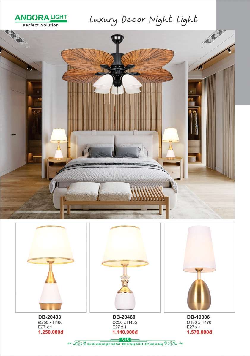 Đèn bàn Andora Light ĐB-20403, ĐB-20460, ĐB-19306