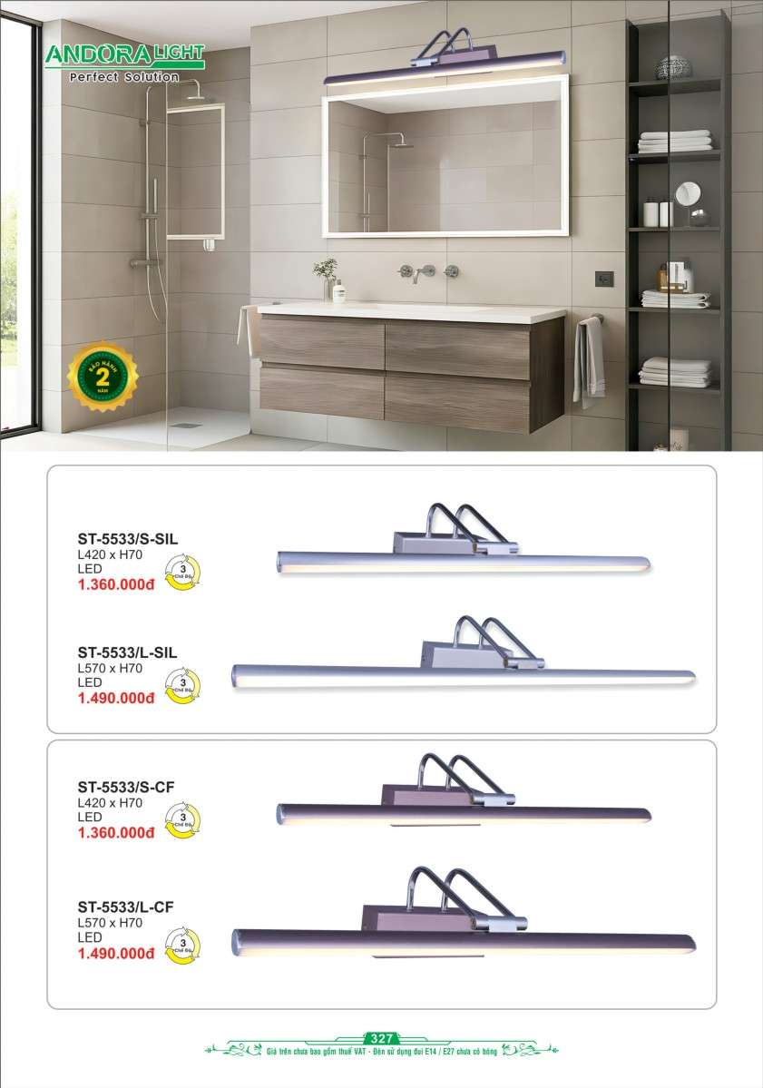 Đèn soi tranh - soi gương Andora Light ST-5533/S, ST-5533/L