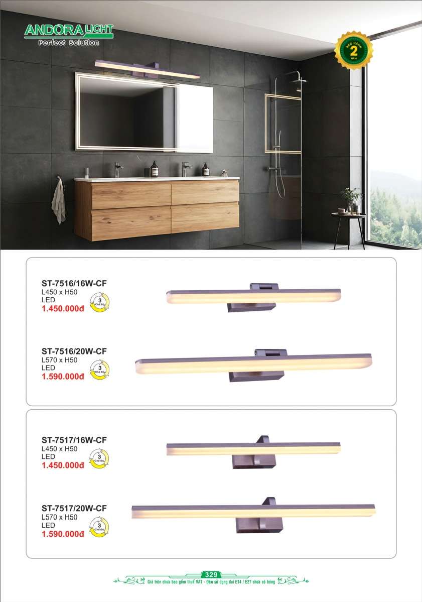 Đèn soi tranh - soi gương Andora Light ST-7516/16-CF, ST-7516/20-CF, ST-7517/16-CF, ST-7517/20-CF