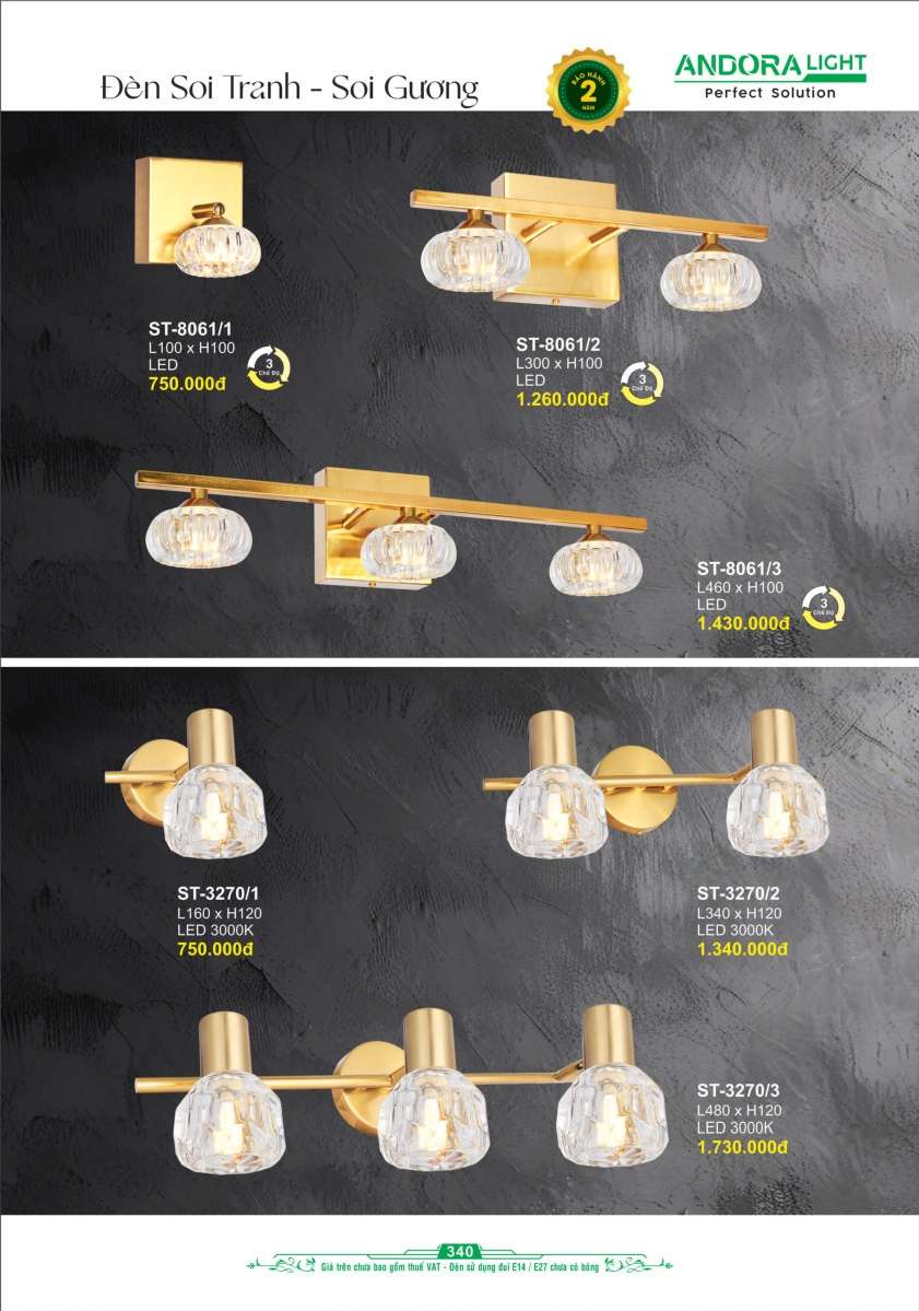 Đèn soi tranh - soi gương Andora Light ST-8061, ST-3270