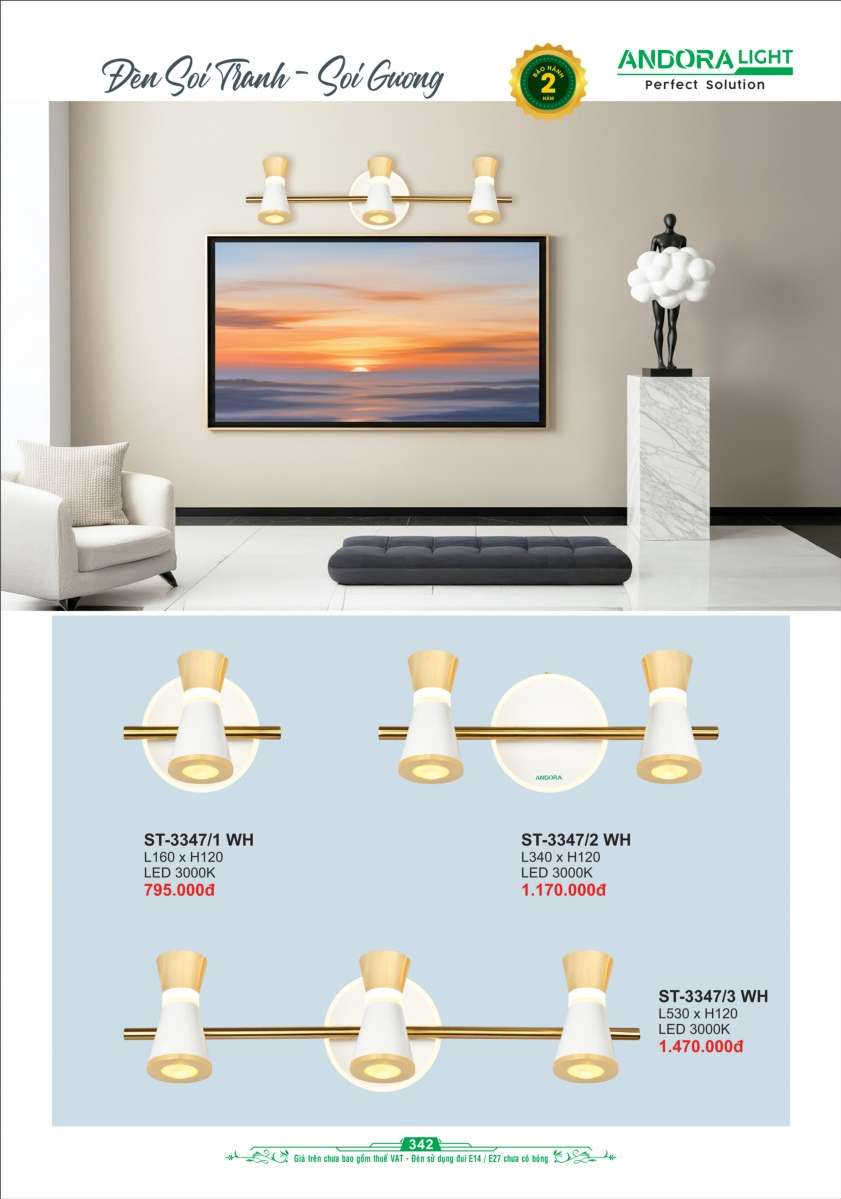 Đèn soi tranh - soi gương Andora Light ST-3347/1 WH, ST-3347/2 WH, ST-3347/3 WH