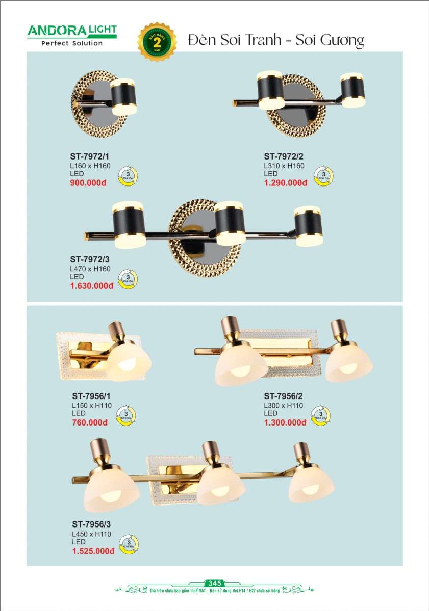 Đèn soi tranh - soi gương Andora Light ST-7972, ST-7956