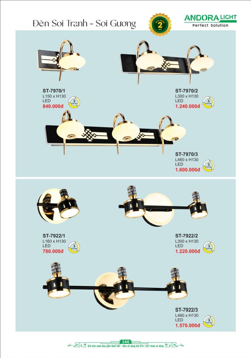 Đèn soi tranh - soi gương Andora Light ST-7970, ST-7922