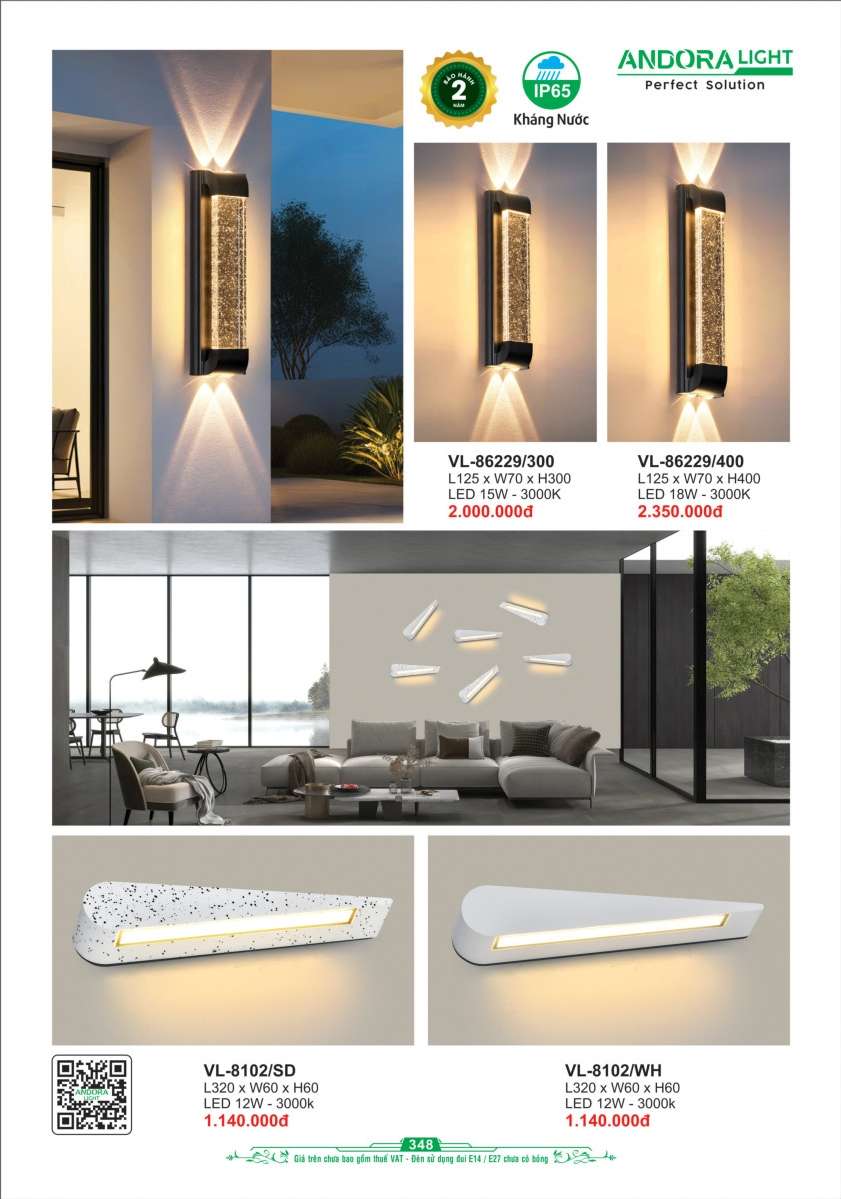 Đèn vách Andora Light VL-86229, VL-8102