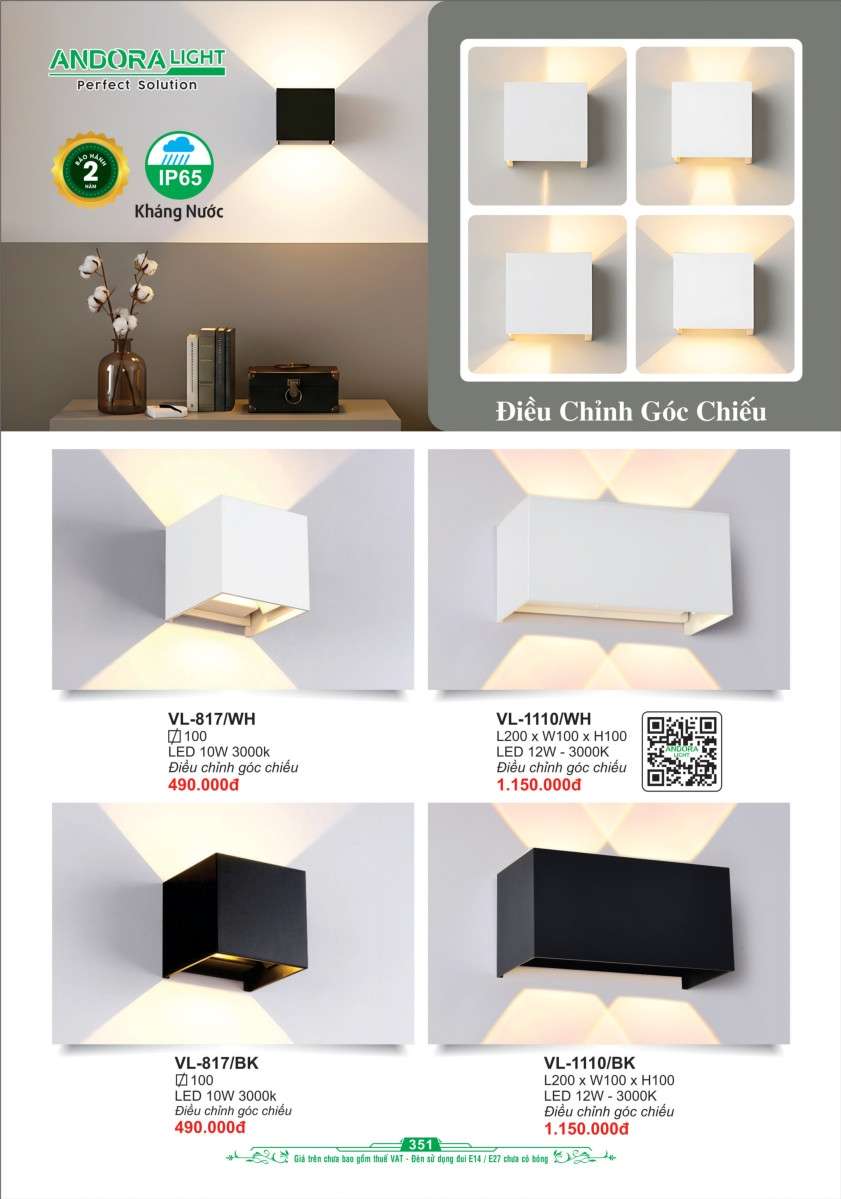 Đèn vách Andora Light VL-817, VL-1110
